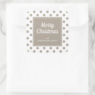 Pegatina Cuadrada Moderno guión de tazas Feliz Navidad