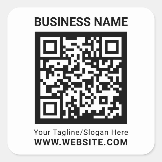 Pegatina Cuadrada Moderno personalizado blanco mínimo profesional de (Anverso)