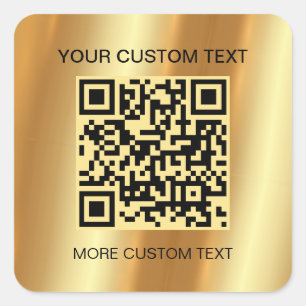 Pegatina Cuadrada Moderno Personalizado de  de oro elegante escanear