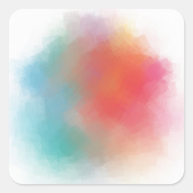Pegatina Cuadrada Moderno Resumen Art Colorful Blank Template Trendy (Anverso)