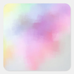 Pegatina Cuadrada Moderno Resumen Art Elegante Blanco Colorido
