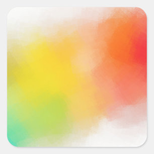 Pegatina Cuadrada Moderno Resumen Art Personalizado Azul Verde Rojo 