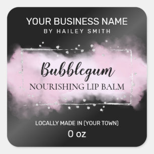 Pegatina Cuadrada Moderno Tinta Negro Púrpura Plata Balcón