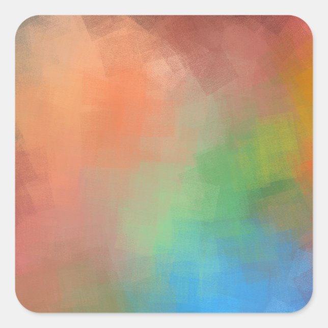 Pegatina Cuadrada Moderno Trabajo De Arte Abstracto Plantilla Elegan (Anverso)
