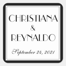 Pegatina Cuadrada Moderno y elegante Boda Roaring de los años 20