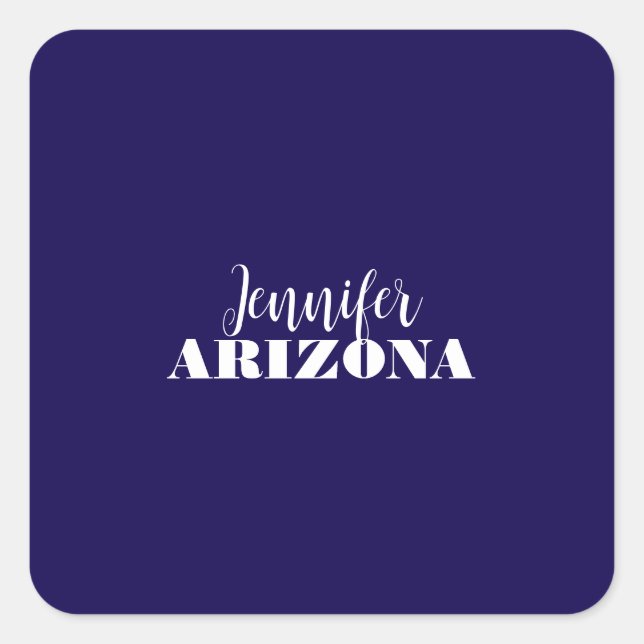 Pegatina Cuadrada Moderno y elegante estilo minimalista azul oscuro (Anverso)