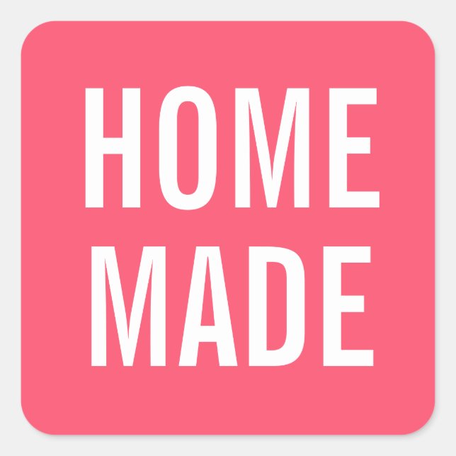 Pegatina Cuadrada Moderno y minimalista simple, audaz casero (Anverso)