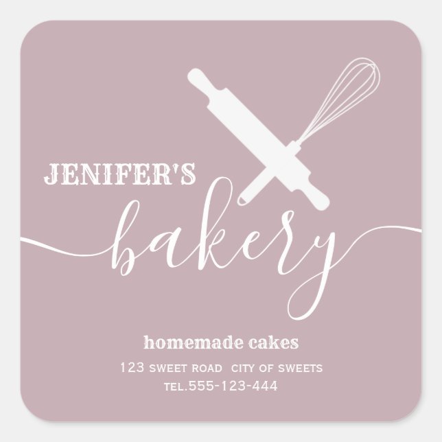 Pegatina Cuadrada Moderno y sencillo bigote profesional de alfileres (Anverso)