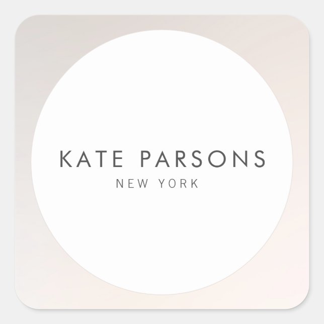 Pegatina Cuadrada Moderno y sencillo elegante plateado cálido (Anverso)