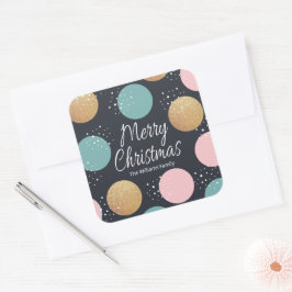 Pegatina Cuadrada Modernos Navidades festivos con nevadas