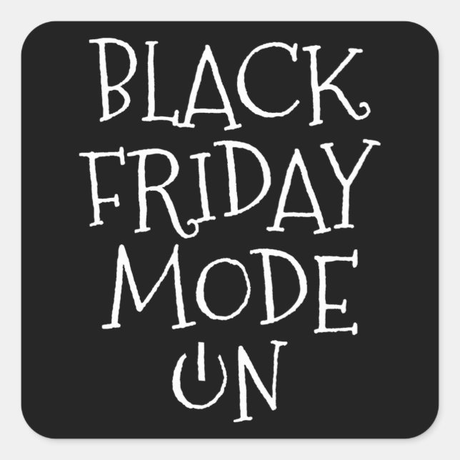 Pegatina Cuadrada Modo Black Friday En Las Compras De Ofertas (Anverso)