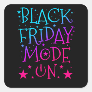 Pegatina Cuadrada Modo Black Friday En Las Compras Deales