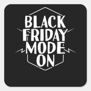 Pegatina Cuadrada Modo Black Friday En Las Compras Deales