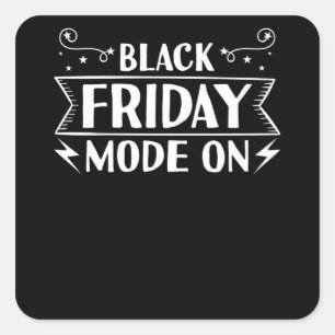 Pegatina Cuadrada Modo Black Friday En Las Compras Deales