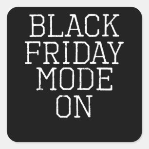 Pegatina Cuadrada Modo Black Friday En Las Compras Deales