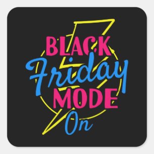 Pegatina Cuadrada Modo Black Friday En Las Compras Deales