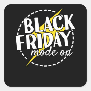 Pegatina Cuadrada Modo Black Friday En Las Compras Deales