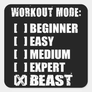 Pegatina Cuadrada Modo de entrenamiento - BEAST