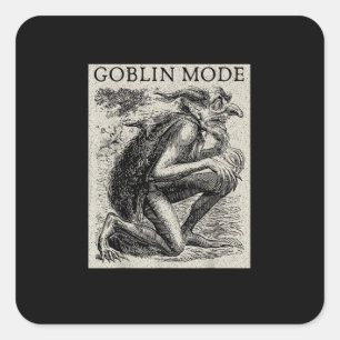 Pegatina Cuadrada Modo Duende Goblincore Fairycore Grunge Medieval