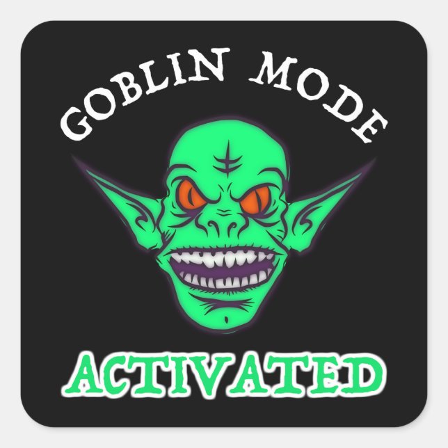 Pegatina Cuadrada Modo Goblin activado (Anverso)
