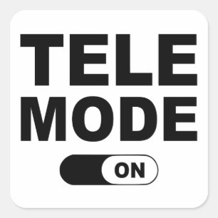 Pegatina Cuadrada Modo Tele activado