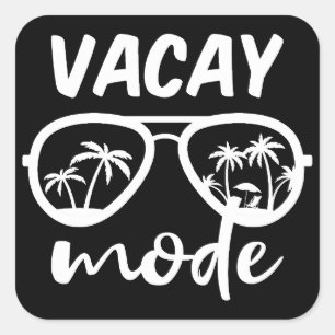 Pegatina Cuadrada Modo Vacaciones II - Vacaciones Familiares