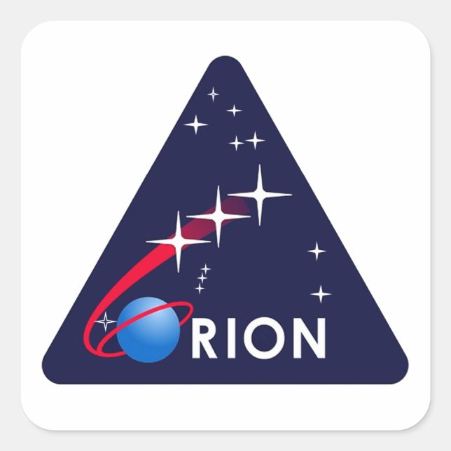 Pegatina Cuadrada Módulo de tripulación Orion (Anverso)