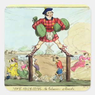 Pegatina Cuadrada Mofa-Adán-izing: el coloso de caminos