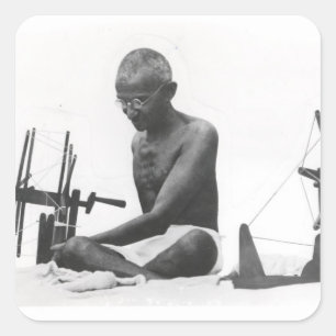 Pegatina Cuadrada Mohandas Karamchand Gandhi