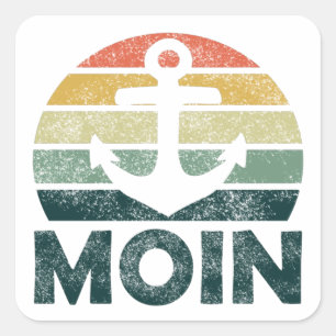 Pegatina Cuadrada Moin Moin North Germany Anchor North Sea Squ