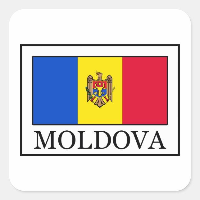 Pegatina Cuadrada Moldavia (Anverso)