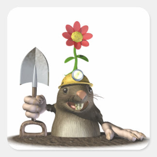 Pegatina Cuadrada Mole in a Hole
