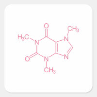 Molécula de cafeína rosa