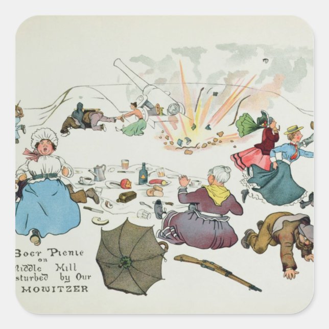 Pegatina Cuadrada Molestias en picnic de Boer en Middle Hill (Anverso)