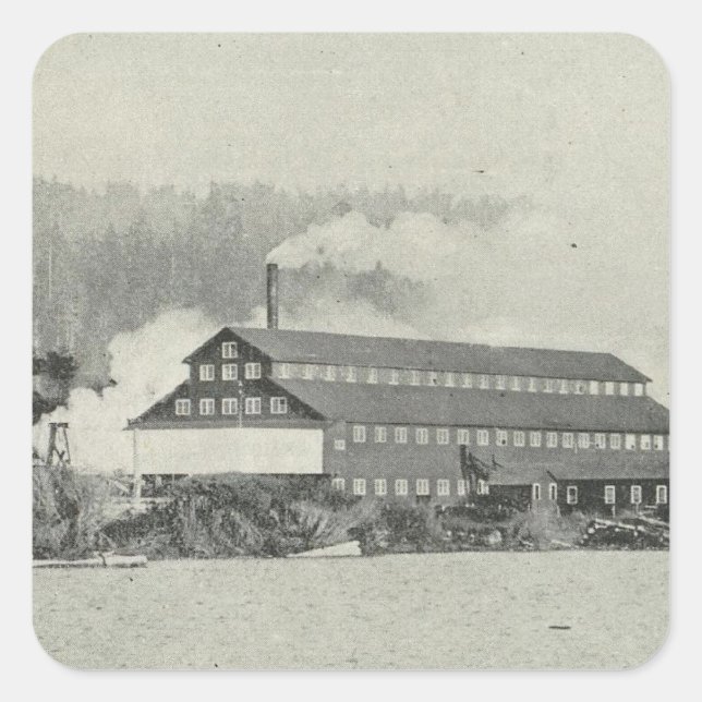 Pegatina Cuadrada Molino de Gualala, California (Anverso)
