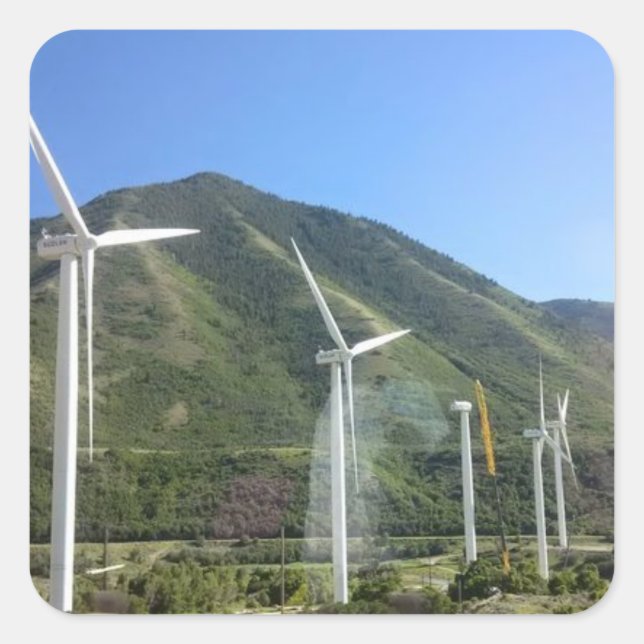 Pegatina Cuadrada Molino de viento (Anverso)