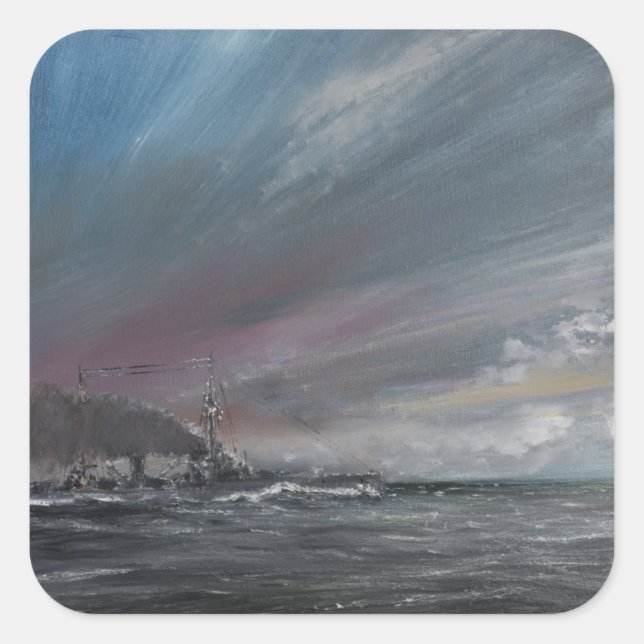 Pegatina Cuadrada Moltke Jutland 1916. 2014 (Anverso)