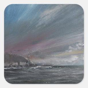 Pegatina Cuadrada Moltke Jutlandia 1916. 2014