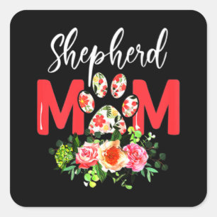 Pegatina Cuadrada Mom Cute German Shepherd