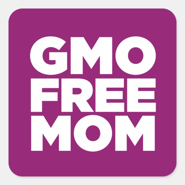 PEGATINA CUADRADA MOM LIBRE DE OMG (PURPLE) (Anverso)