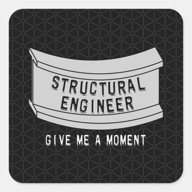 Pegatina Cuadrada Momento del haz de ingenieros estructurales (Anverso)