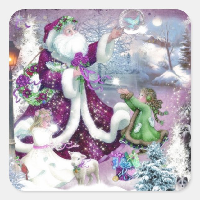 Pegatina Cuadrada Momentos mágicos (Anverso)