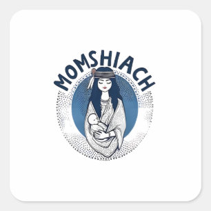 Pegatina Cuadrada Momhiach Jewish Hanukkah 2025 Mom Jew