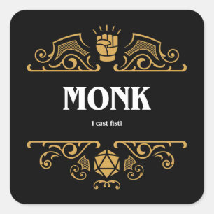 Pegatina Cuadrada Mona Clase Tabletop Juego RPG