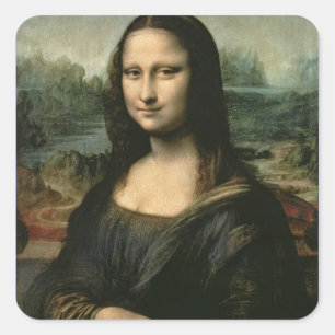 Pegatina Cuadrada Mona Lisa, c.1503-6