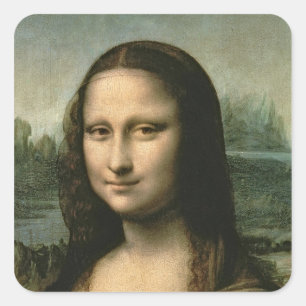 Pegatina Cuadrada Mona Lisa, c.1503-6