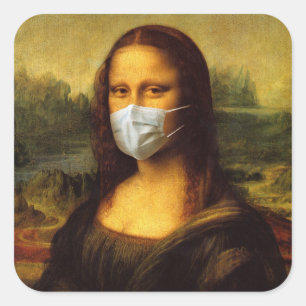Pegatina Cuadrada "Mona Lisa enmascarada"