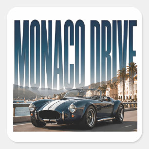Pegatina Cuadrada Monaco Drive Lujo Gráfico Costero