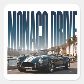 Pegatina Cuadrada Monaco Drive Lujo Gráfico Costero