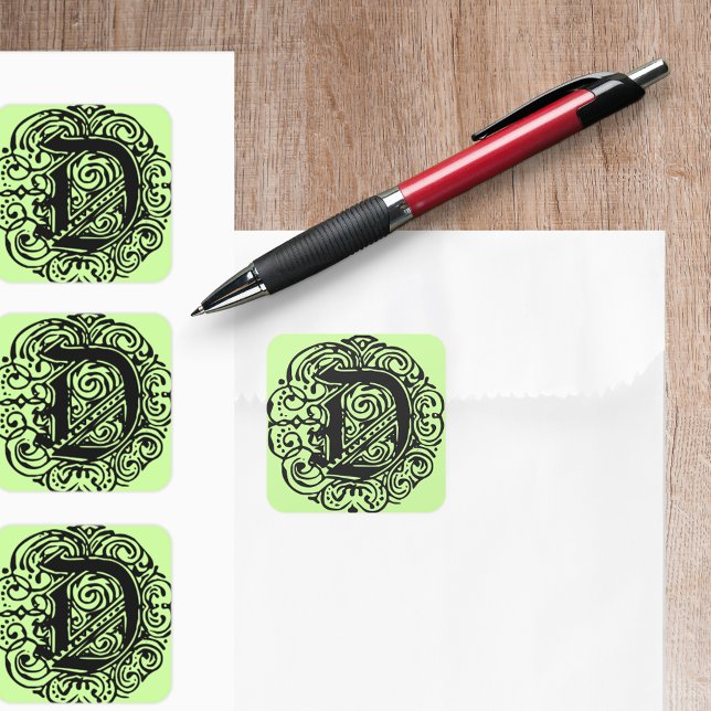 Pegatina Cuadrada Monarchia Black "D" (Monarchia Black "D" Square Sticker)